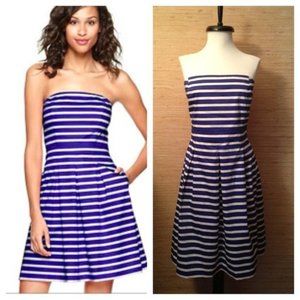 Gap Strapless Royal Stripe Dress - TALL SIZE - NEW